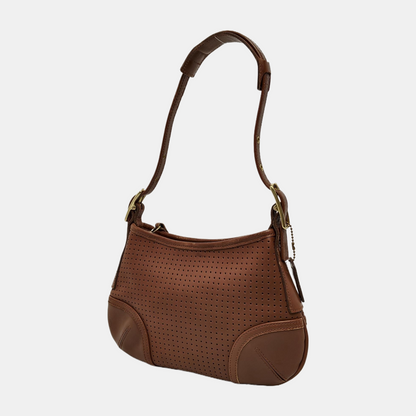 COACH Brown Leather Single Shoulder Bag Tote Bag Golden hardware Removable shoulder strap-(SKU)-942136489