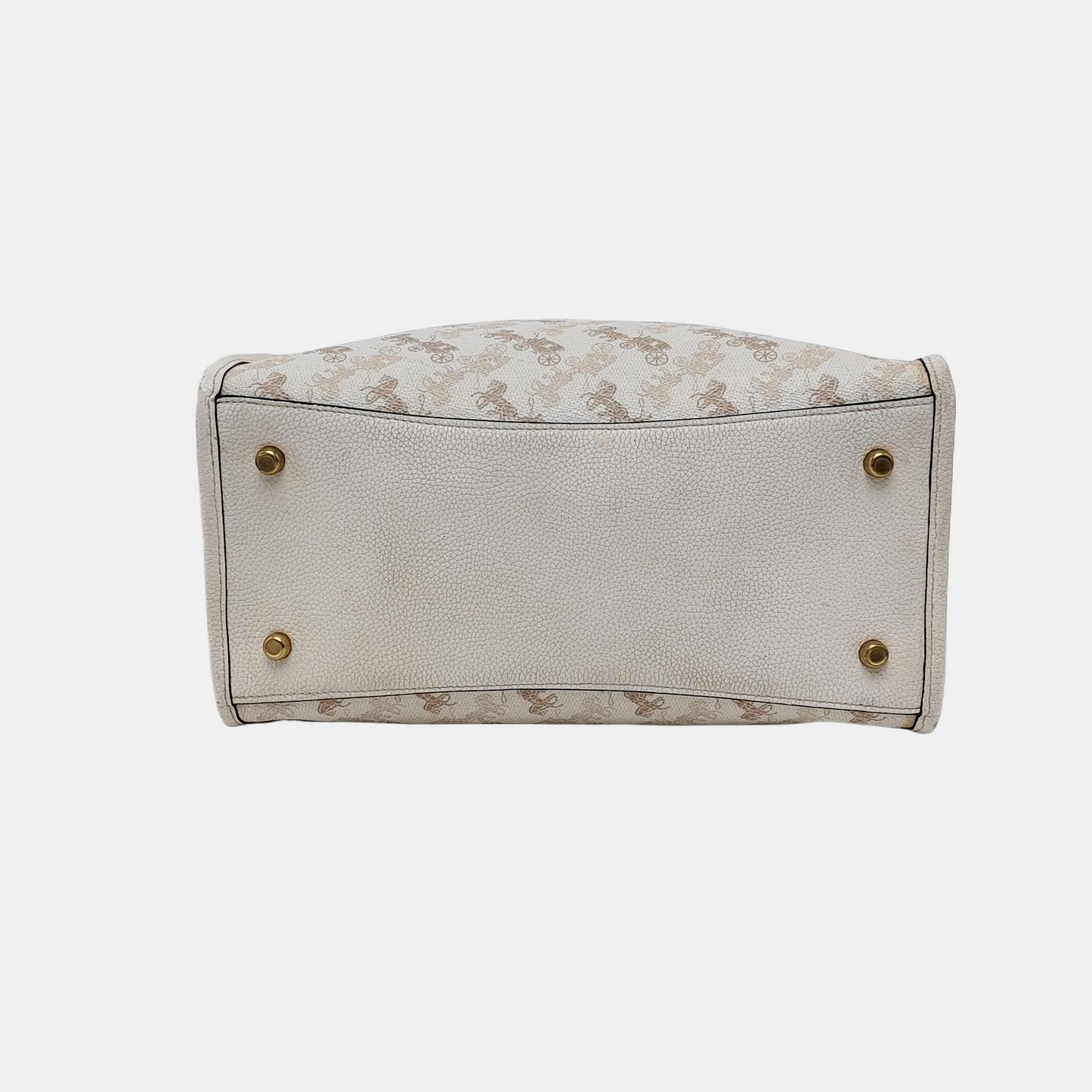 COACH FIELD White Coated Canvas Carriage Single Shoulder Bag Crossbody Handbag Golden hardware Removable shoulder strap-(SKU)-940671744