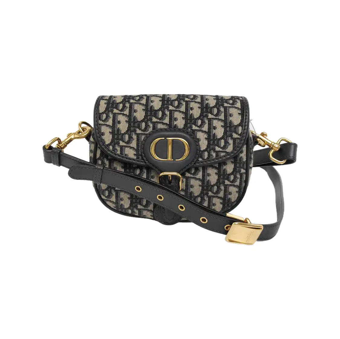 DIOR Bobby Small Blue Canvas Monogram Single Shoulder Bag Tote Bag Crossbody Bag with Gold Hardware Removable Strap-(SKU)-945284031