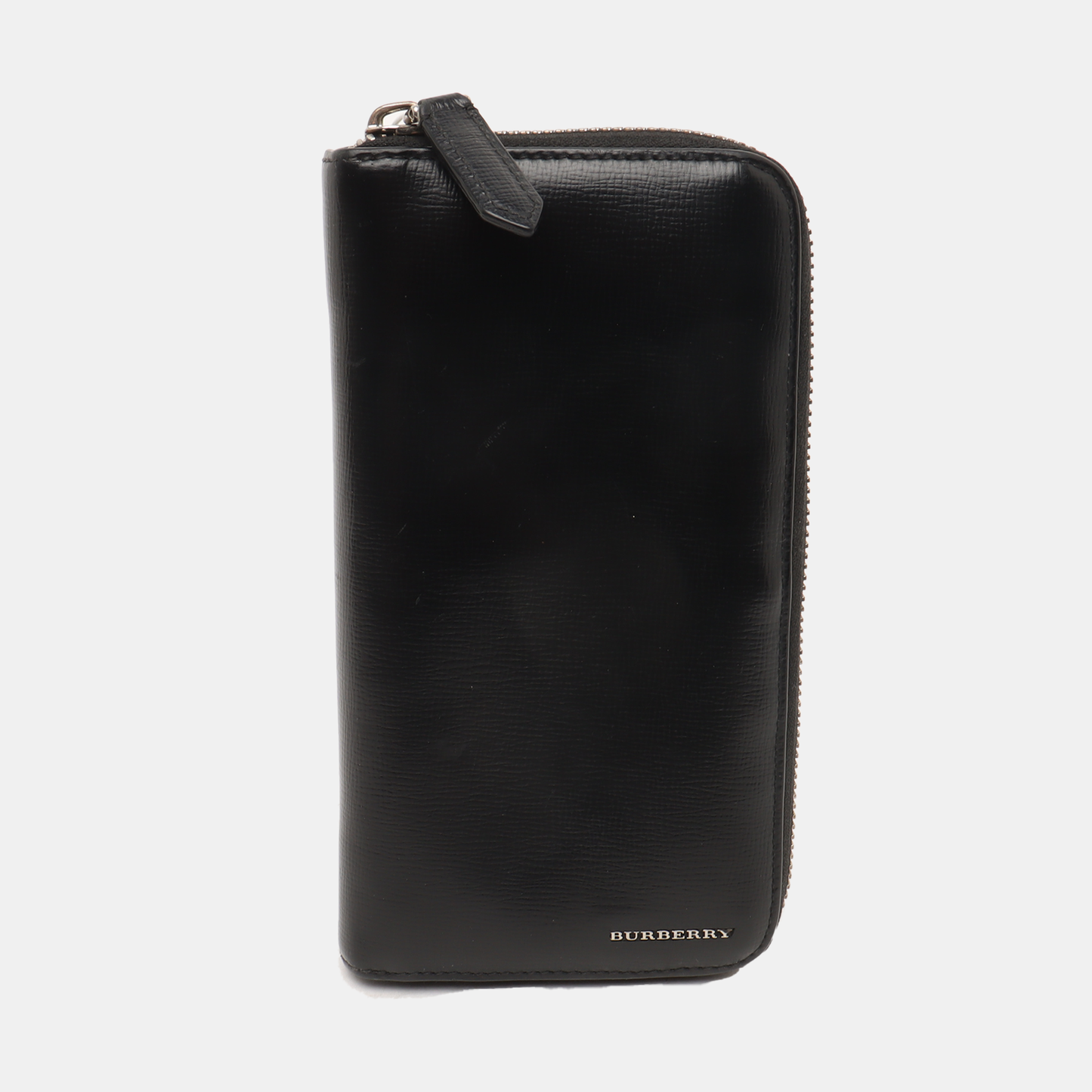 BURBERRY Black Cowhide Wallet Silver Hardware-(SKU)-938007863
