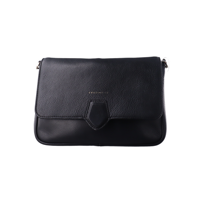 COCCINELLE Black Leather Single Shoulder Bag Golden hardware Removable shoulder strap-(SKU)-14421257