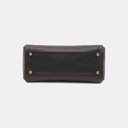 COACH TROUPE Black Leather Grooved Handbag Golden hardware-(SKU)-933725154
