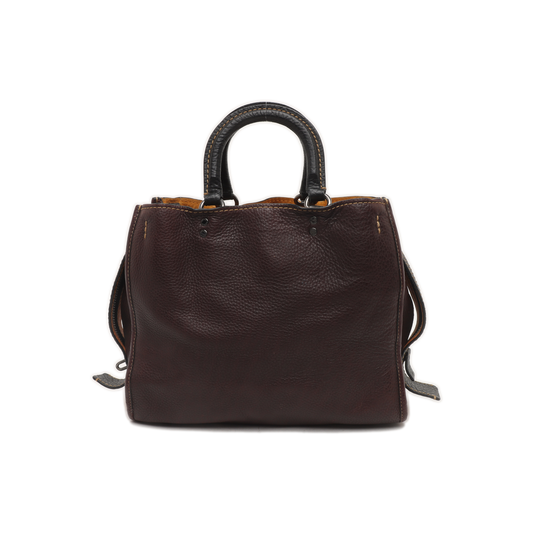 COACH ROGUE Maroon Cowhide Single Shoulder Bag Handbag Black hardware shoulder straps-(SKU)-935376340