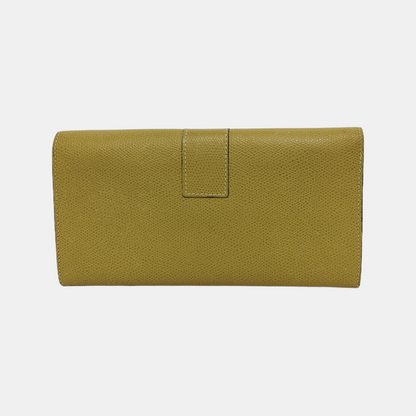 CELINE Yellow Cow Leather Embossed Wallet Golden hardware-(SKU)-944838717