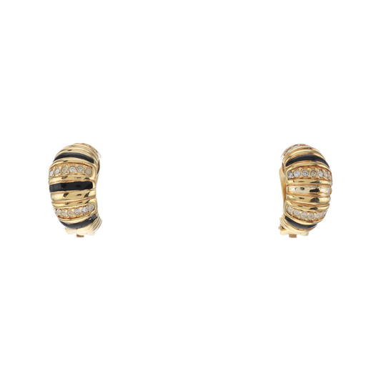 DIOR Twist Round金色合金,人造水晶,其他镶嵌Ear clamp-(SKU)-942095174