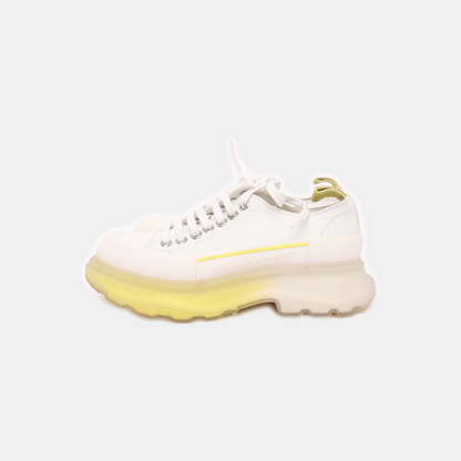 Alexander McQUEEN 37code Autumn and Winter White Leather Women's Sports Casual Shoes-(SKU)-13843378