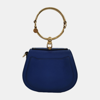 Chloé Nile Blue Cowhide Single Shoulder Bag Sling Bag Tote Golden hardware Removable shoulder strap-(SKU)-942720011