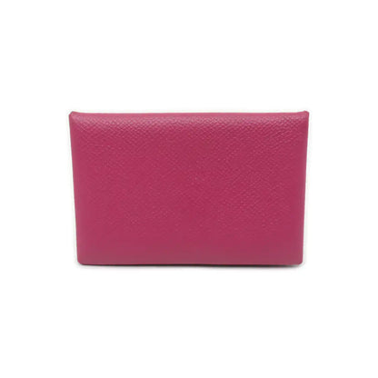 HERMÈS Calvi Magnolia PinkEpsom牛皮卡包 Silver Hardware Astamp-(SKU)-937045587