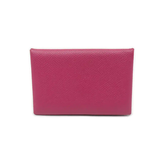 HERMÈS Calvi Magnolia PinkEpsom牛皮卡包 Silver Hardware Astamp-(SKU)-937045587