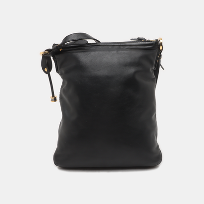 BVLGARI Black Leather Crossbody Bag Single Shoulder Bag Golden hardware Removable shoulder strap-(SKU)-929674210