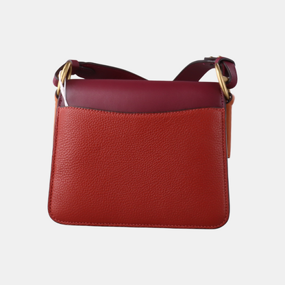 COACH BEAT 18 Red Leather Studs Single Shoulder Bag Golden hardware shoulder straps-(SKU)-932856060