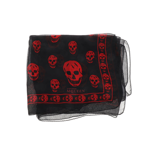 Alexander McQUEEN Black Silk Scarf-(SKU)-942001435