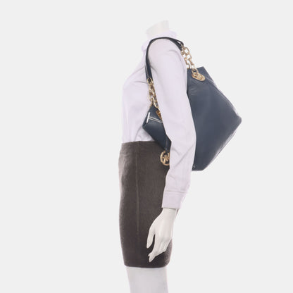MICHAEL KORS Dark Blue Cowhide Single Shoulder Bag Handbag Golden hardware-(SKU)-928999940