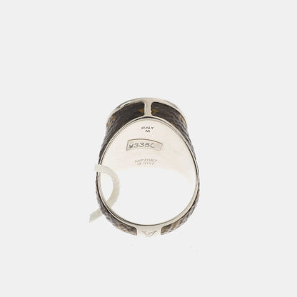 LOUIS VUITTON Hong Kong Size20code Silver Alloy Coated Canvas Ring-(SKU)-935116716