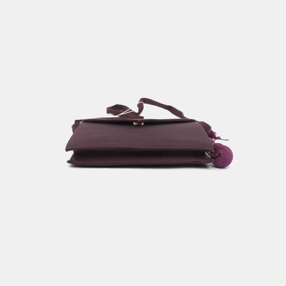 VERSACE Purple Fabric Fringe Shoulder Bag Crossbody Bag Golden hardware Removable shoulder strap-(SKU)-12865841