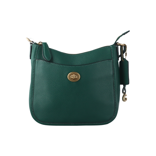 COACH Green Leather Crossbody Single Shoulder Bag Golden hardware Removable shoulder strap-(SKU)-928495237