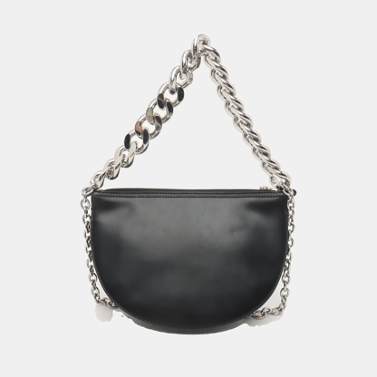 Kara Black Cowhide Single Shoulder Bag Tote Bag Silver Hardware-(SKU)-934780110