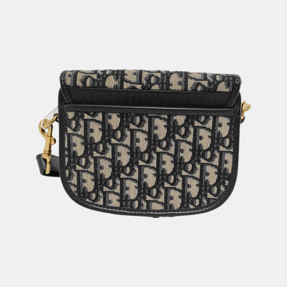 DIOR Bobby Small Blue Canvas Monogram Single Shoulder Bag Tote Bag Crossbody Bag with Gold Hardware Removable Strap-(SKU)-945284031