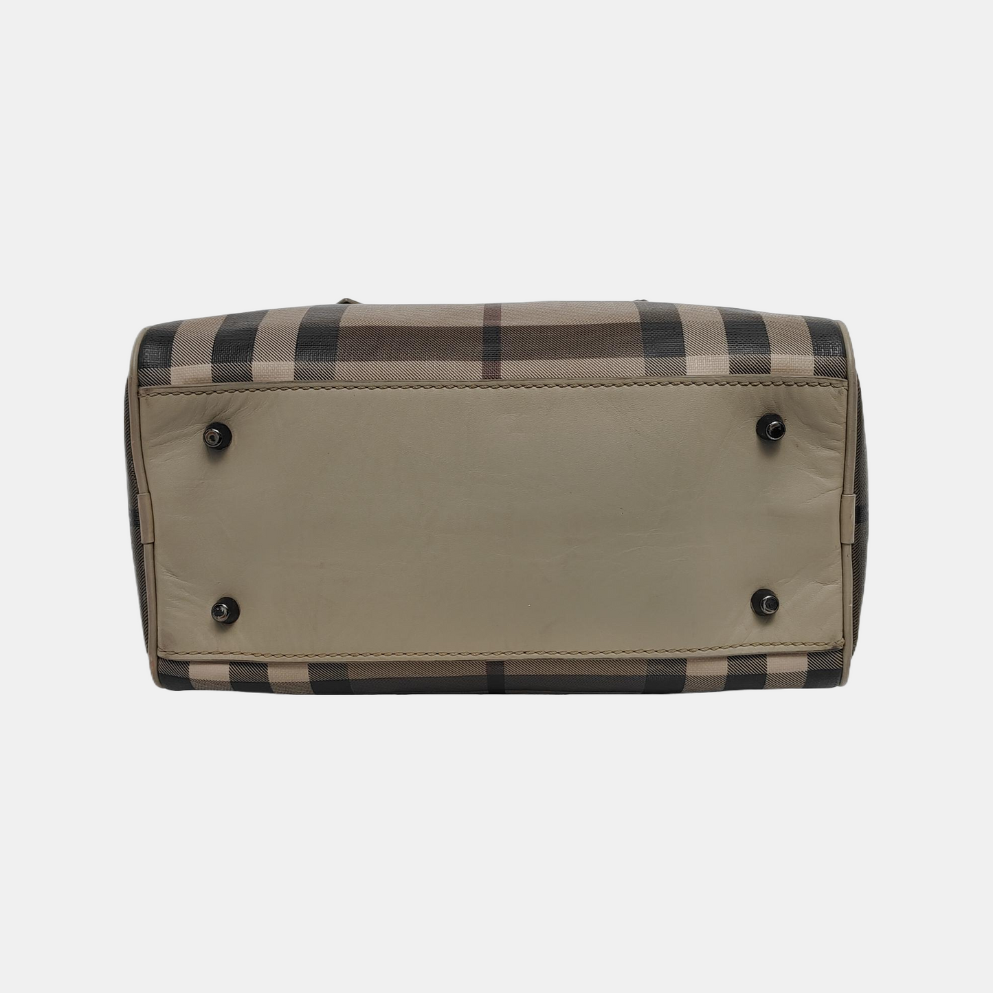 BURBERRY Gray coated canvas handbag, crossbody bag Silver Hardware-(SKU)-945698087