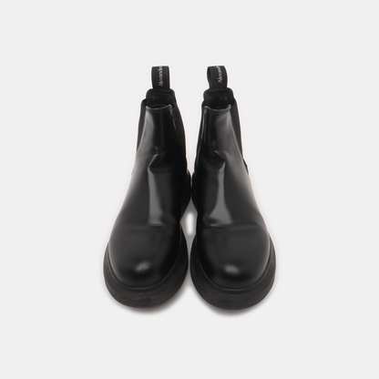 Alexander McQUEEN 35code Autumn and Winter Black Leather Women's Ankle Boots-(SKU)-14048570