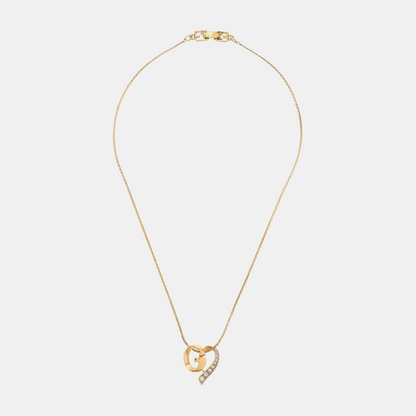 GIVENCHY G Link Gold Alloy Artificial Crystal Embedded Necklace Length37cm-(SKU)-942285158