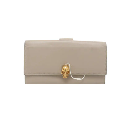 Alexander McQUEEN Gray Sheepskin Wallet Golden hardware-(SKU)-936688253