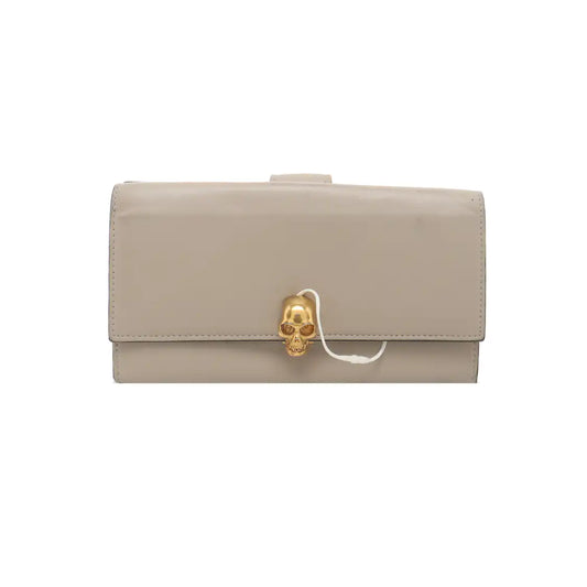 Alexander McQUEEN Gray Sheepskin Wallet Golden hardware-(SKU)-936688253