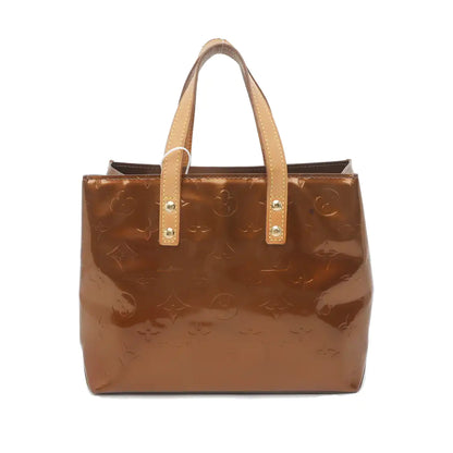 LOUIS VUITTON READE Small size Brown Patent Leather Embossed Handbag Golden hardware-(SKU)-936181874