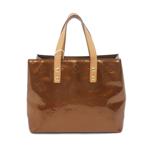 LOUIS VUITTON READE Small size Brown Patent Leather Embossed Handbag Golden hardware-(SKU)-936181874