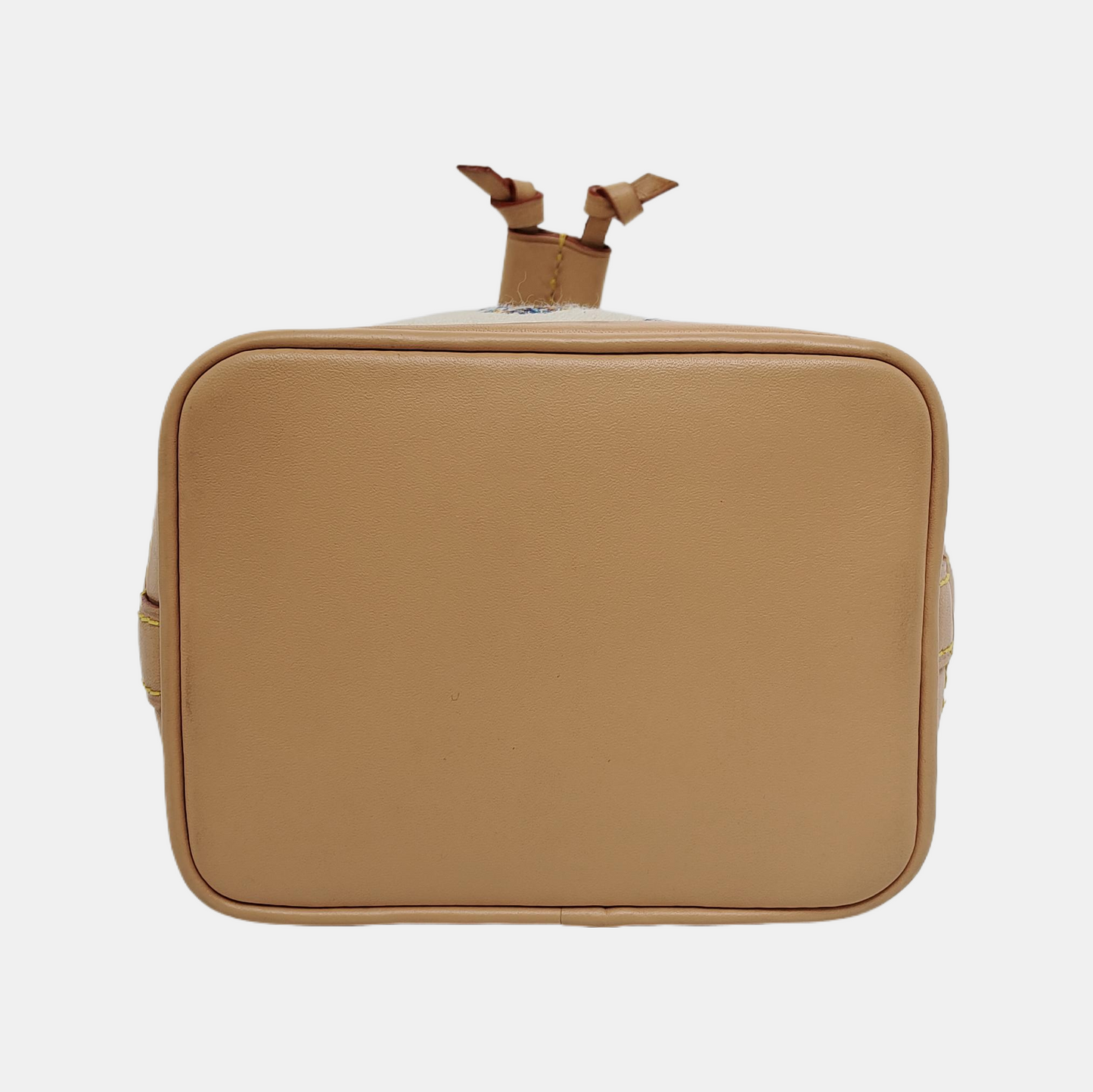 LOUIS VUITTON NOÉ Nano White Canvas Monogram Embossed Shoulder Bag Crossbody Gold Hardware Detachable Shoulder Strap-(SKU)-940367601