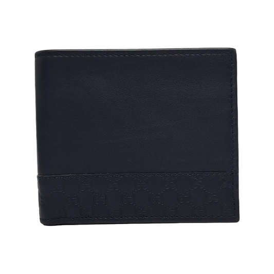 GUCCI Dark blue leather old-favorite textured wallet-(SKU)-945235546