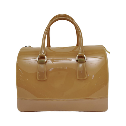 FURLA Candy Large size Brown special material handbag Golden hardware-(SKU)-944064333