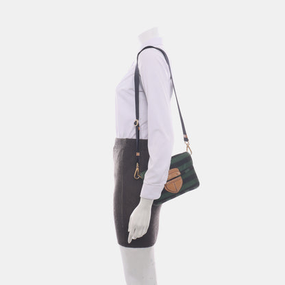 PRADA Green Canvas Stud Quilted Single Shoulder Bag Crossbody Golden hardware Removable shoulder strap-(SKU)-14183352