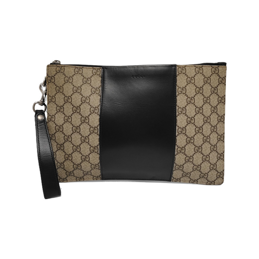 GUCCI GG Supreme Brown Coated Canvas Monogrammed Tote Handbag Silver Hardware-(SKU)-943502591