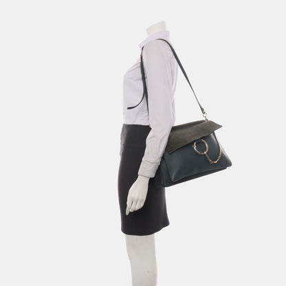 Chloé Faye Medium size Color block cowhide shoulder bag crossbody bag Golden hardware Removable shoulder strap-(SKU)-936442093