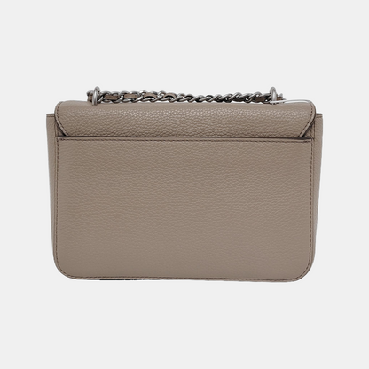 TORY BURCH Britten Gray cowhide embossed crossbody bag, shoulder bag Silver Hardware-(SKU)-943475840
