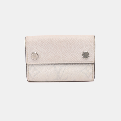 LOUIS VUITTON DISCOVERY Grey Coated Canvas Old Money Wallet Silver Hardware-(SKU)-13382678