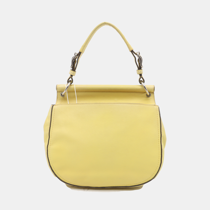 COACH WILLIS Yellow Leather Fringe Weaved Handbag Silver Hardware-(SKU)-937311657