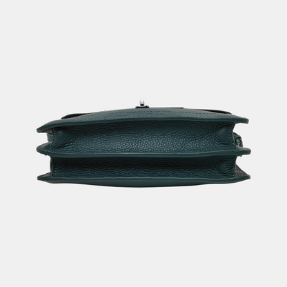 Botkier Dark Green Leather Single Shoulder Bag Handbag Crossbody Silver Hardware shoulder straps-(SKU)-942034338