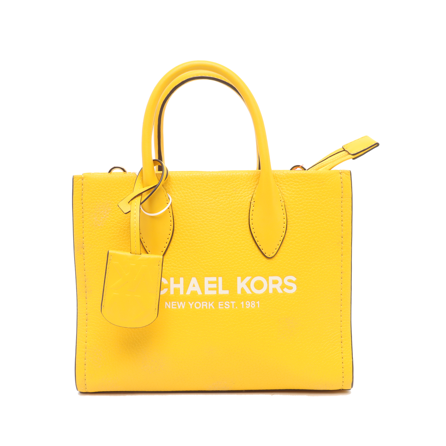 MICHAEL KORS Tote bag Small size Yellow Leather Printed Crossbody Handbag Single Shoulder Bag Golden hardware Removable shoulder strap-(SKU)-936597171