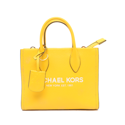 MICHAEL KORS Tote bag Small size Yellow Leather Printed Crossbody Handbag Single Shoulder Bag Golden hardware Removable shoulder strap-(SKU)-936597171