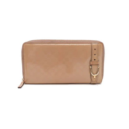 GUCCI Microguccissima Nude Pink Patent Leather Monogrammed Quilted Wallet Golden hardware-(SKU)-937604188