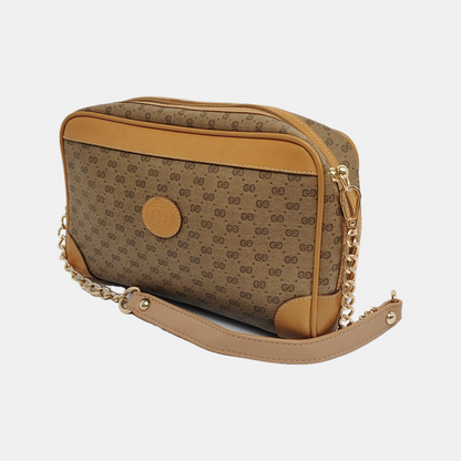 GUCCI Camera Bag Brown Coated Canvas Monogram Handbag Crossbody Single Shoulder Bag Golden hardware-(SKU)-945952111