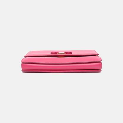 FERRAGAMO Ginny Pink Cowhide Embossed Single Shoulder Bag Crossbody Golden hardware-(SKU)-13042501