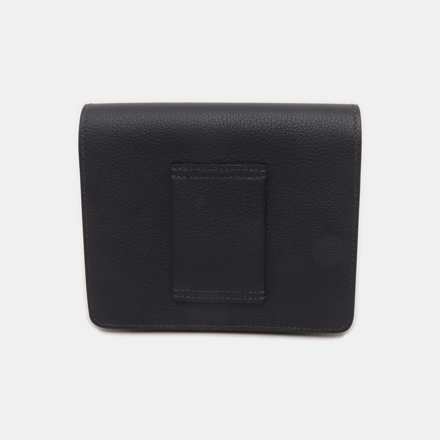 HERMÈS Roulis Slim Midnight Blue Evercolor Calfskin Piggy Wallet with Silver Hardware and Z Stamp-(SKU)-928394634