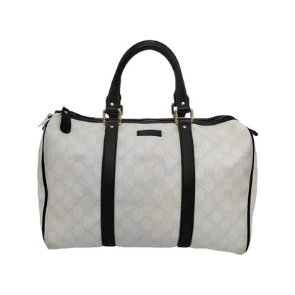 GUCCI Joy White Coated Canvas Monogram Handbag Golden hardware-(SKU)-942429656