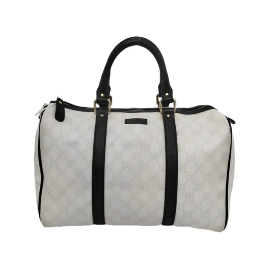 GUCCI Joy White Coated Canvas Monogram Handbag Golden hardware-(SKU)-942429656