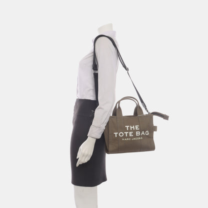 MARC JACOBS Traveler Khaki Canvas Printed Single Shoulder Bag Handbag Crossbody Bag Silver Hardware Removable shoulder strap-(SKU)-935901196