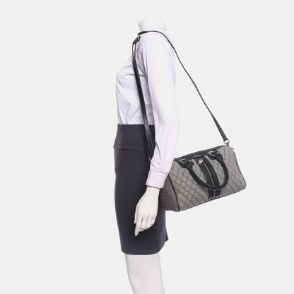 DIESEL Gray Fabric Quilted Single Shoulder Bag Golden hardware Removable shoulder strap-(SKU)-938079464