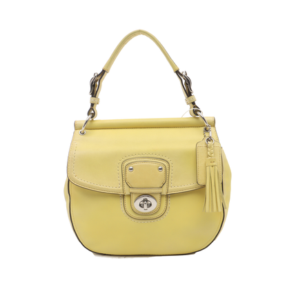 COACH WILLIS Yellow Leather Fringe Weaved Handbag Silver Hardware-(SKU)-937311657